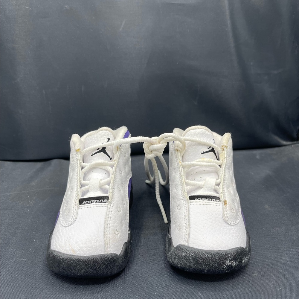 Nike Air Jordan Retro 13 White Purple Lakers 414581-105 TD Toddler Baby Size 5c
